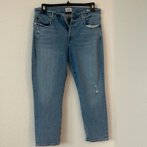 Citizens of Humanity | Distressed Ella Cropped Jeans | Light Wash | Sz 33 - Picture 1 of 6